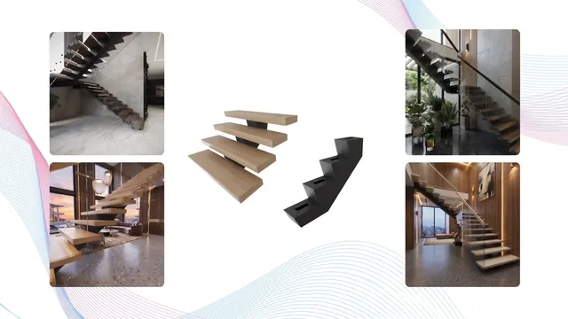 Angle ARC floating stair beam configuration in Houston